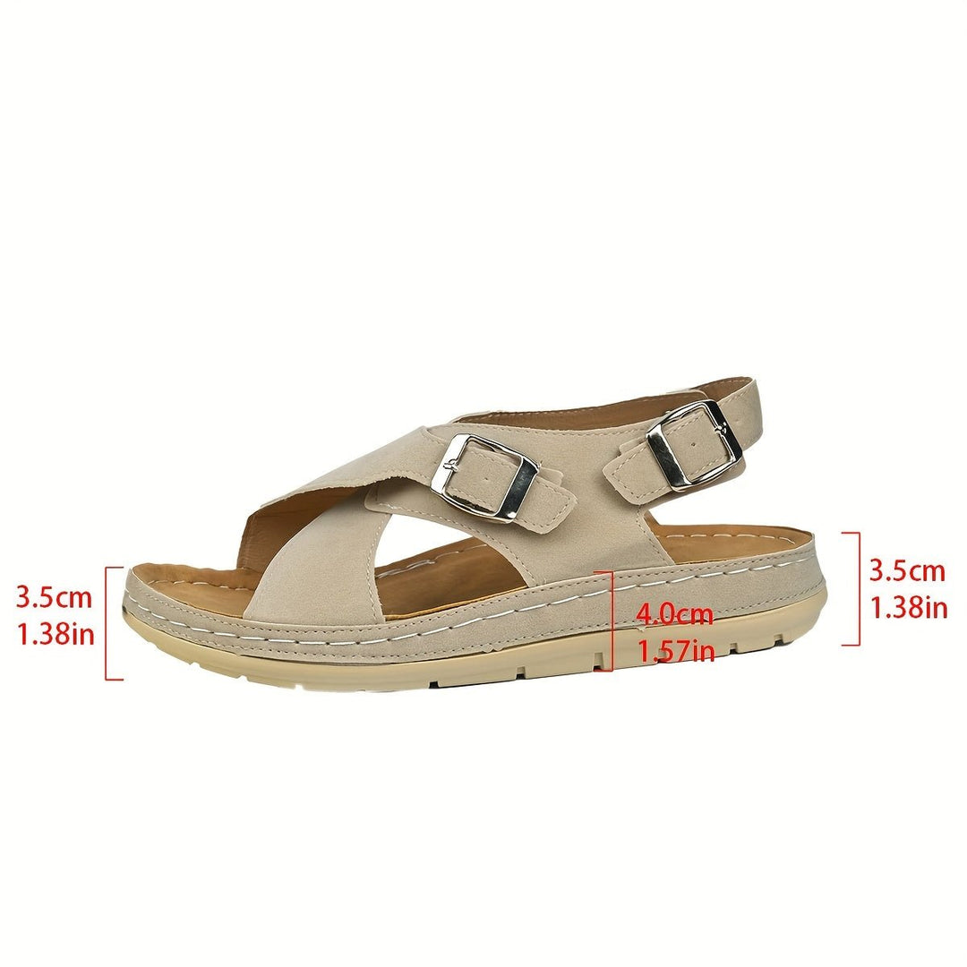 Cross-Strap Sandals Cushioned Footbed Buckle Comfort
