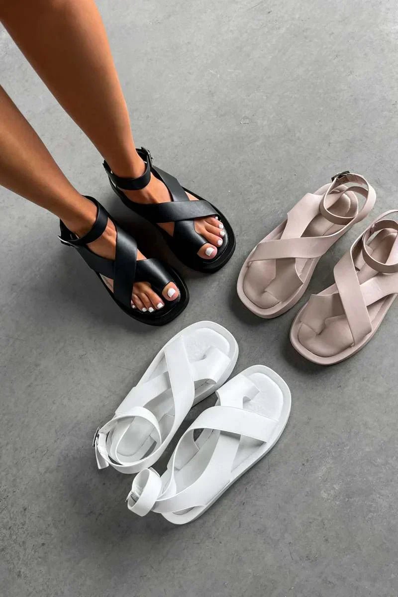 Cross-Strap Sandals Women's Platform Buckle Ankle Support