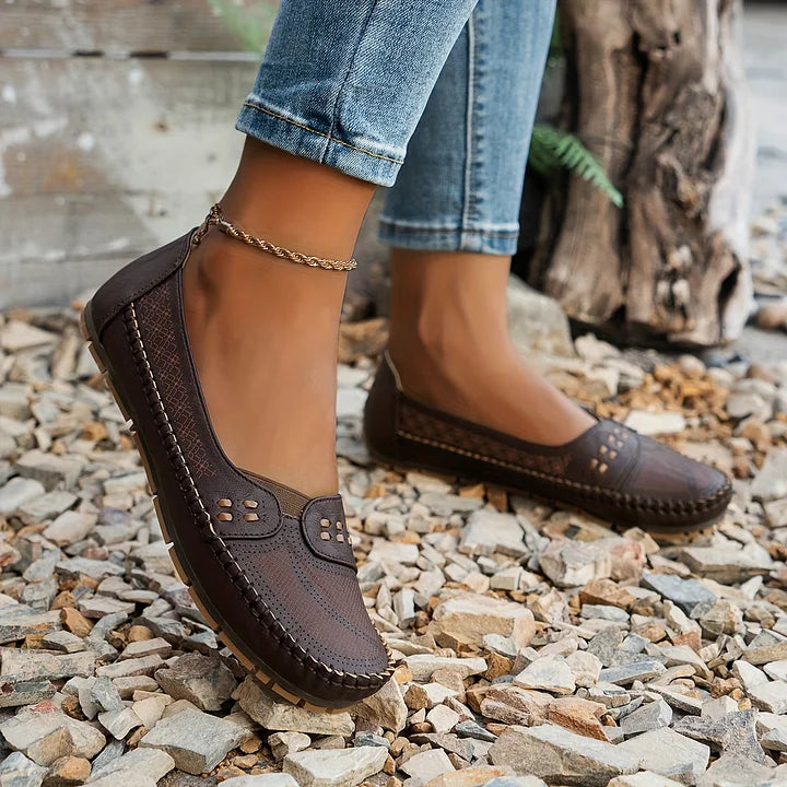 Abigail | Women’s Perforated Comfort Slip On Loafers
