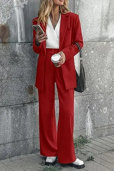 Isla | Women's Tailored Business Suit Set Structured Blazer Trousers