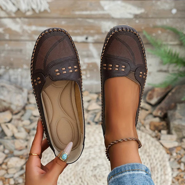 Abigail | Women’s Perforated Comfort Slip On Loafers