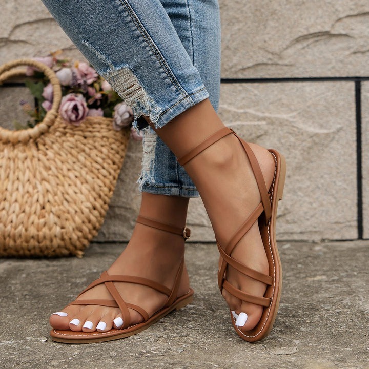 Chloe | Womens Ankle Strap Flat Sandals
