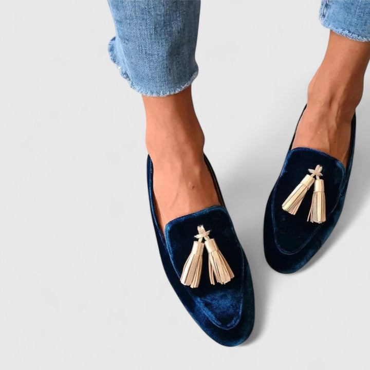 Ella | Women Spring Velvet Loafers with Tassel Detail