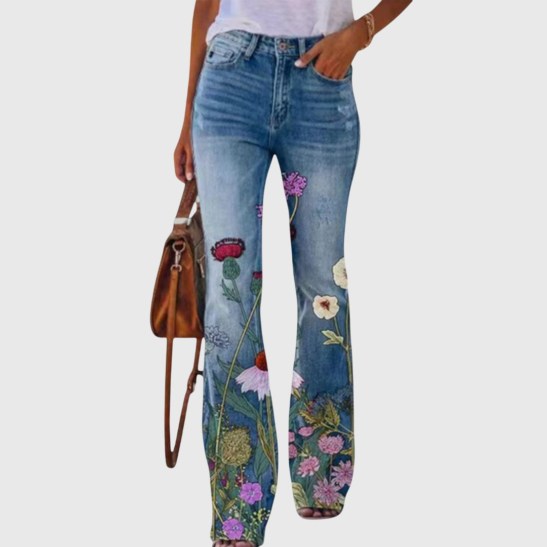 Laura | Womens Floral Printed Skinny Jeans