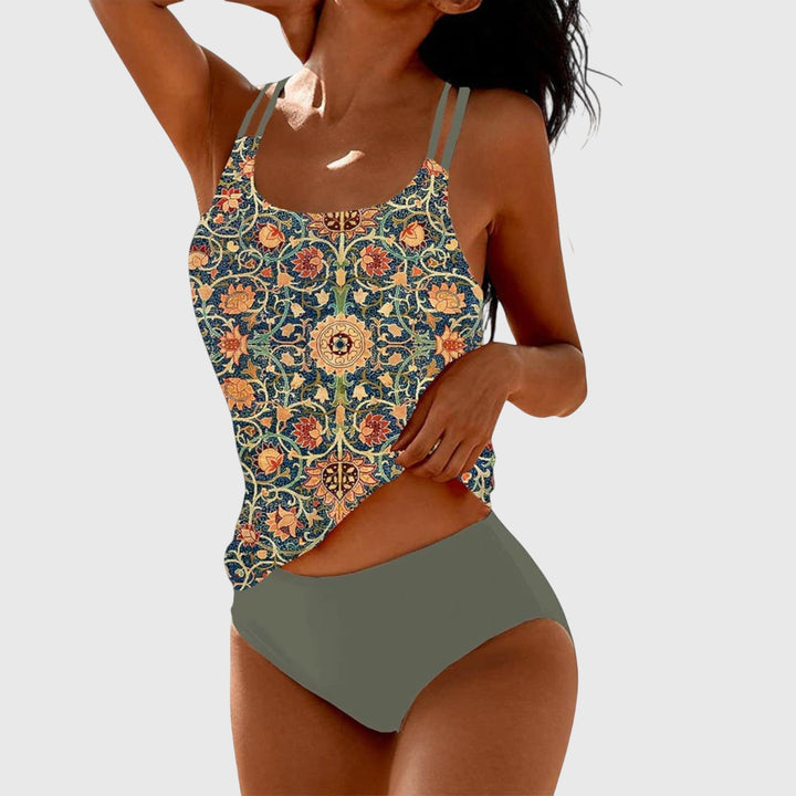 Faith | Women’s Printed Strappy Tankini Swimsuit