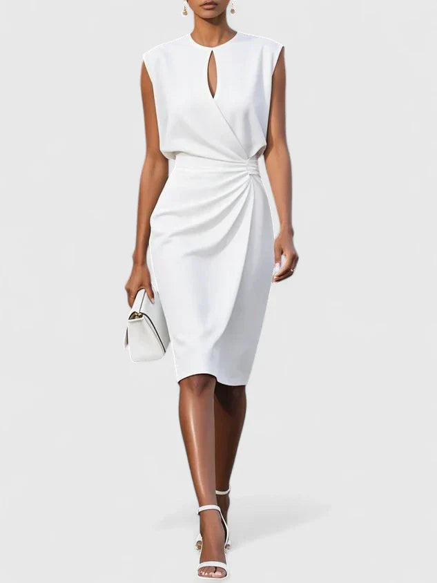 Daisy | Womens Sleeveless Ruched Midi Dress