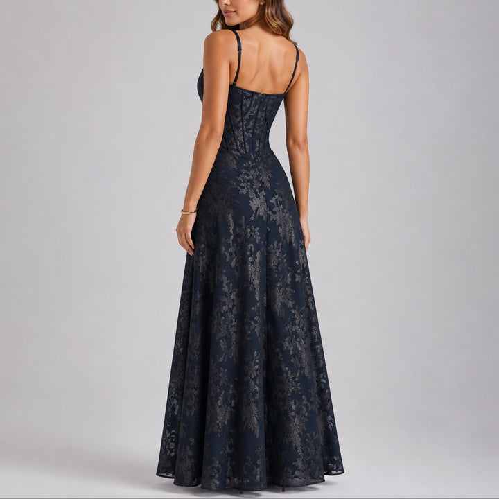 Fall Wedding Guest Dresses Floral Corset Maxi Dress