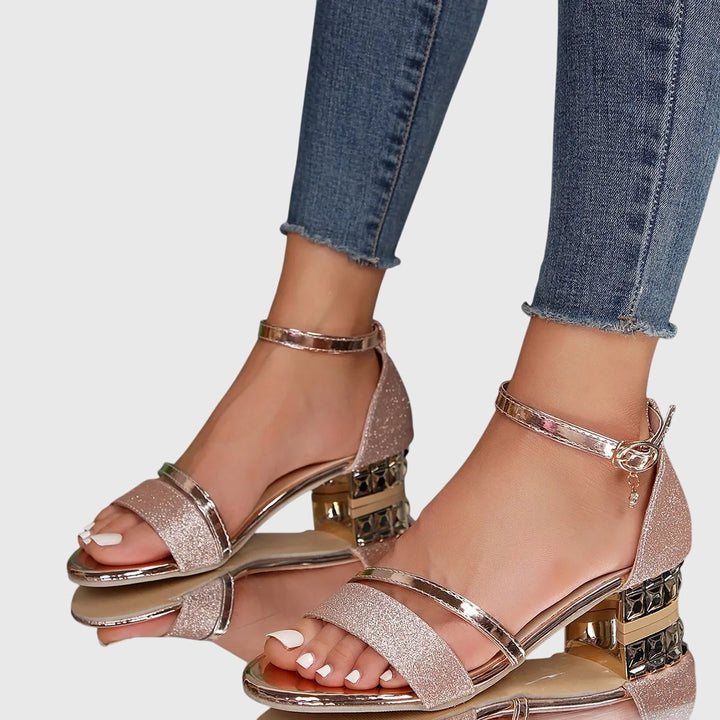 Hannah | Womens Ankle Strap Block Heel Sandals