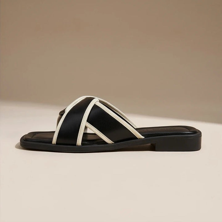 Fisherman Sandals Cross-Strap Slide Square Toe Cushioned