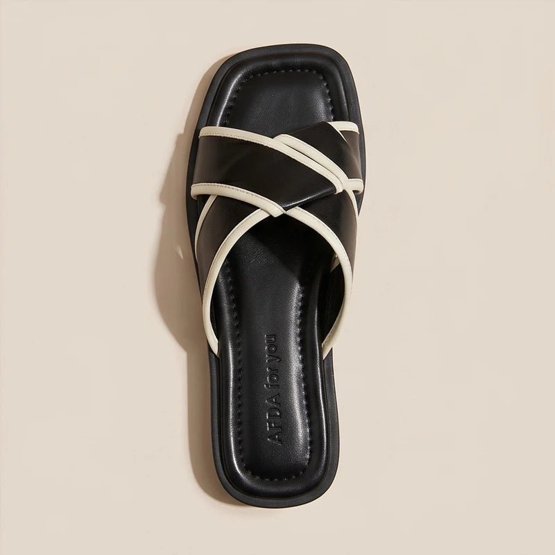 Fisherman Sandals Cross-Strap Slide Square Toe Cushioned