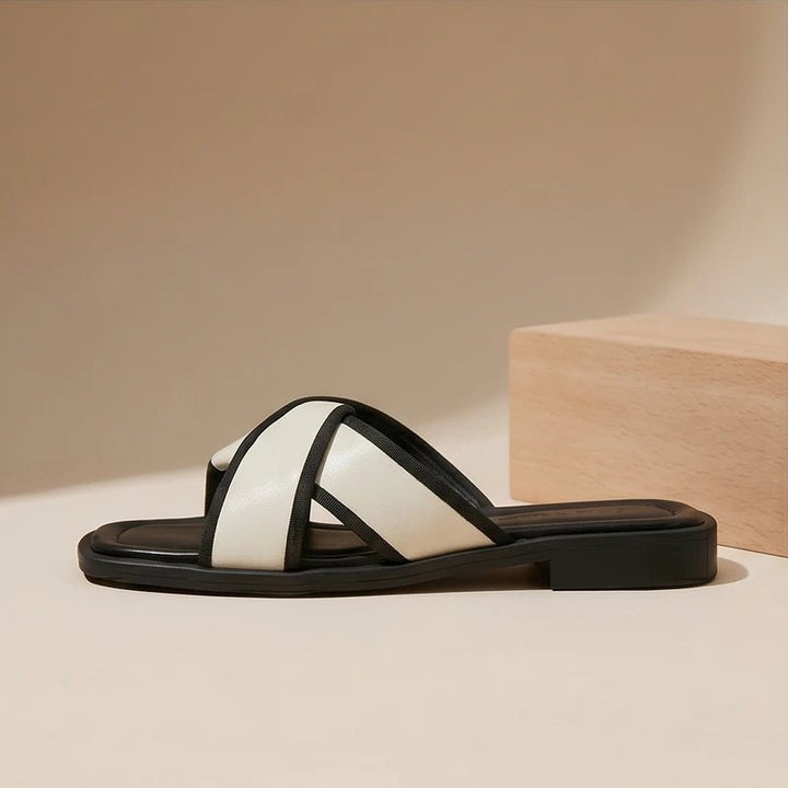 Fisherman Sandals Cross-Strap Slide Square Toe Cushioned