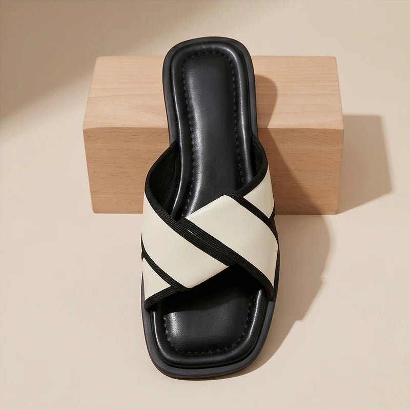 Fisherman Sandals Cross-Strap Slide Square Toe Cushioned