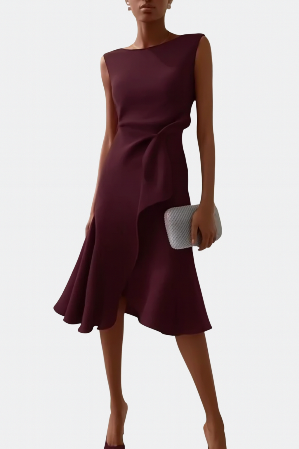 Karen | Women’s Draped Asymmetric Midi Dress