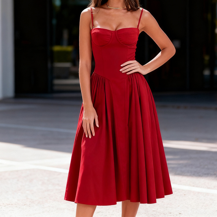 Heidi | Women’s Wedding Guest Elegant Corset Midi Dress
