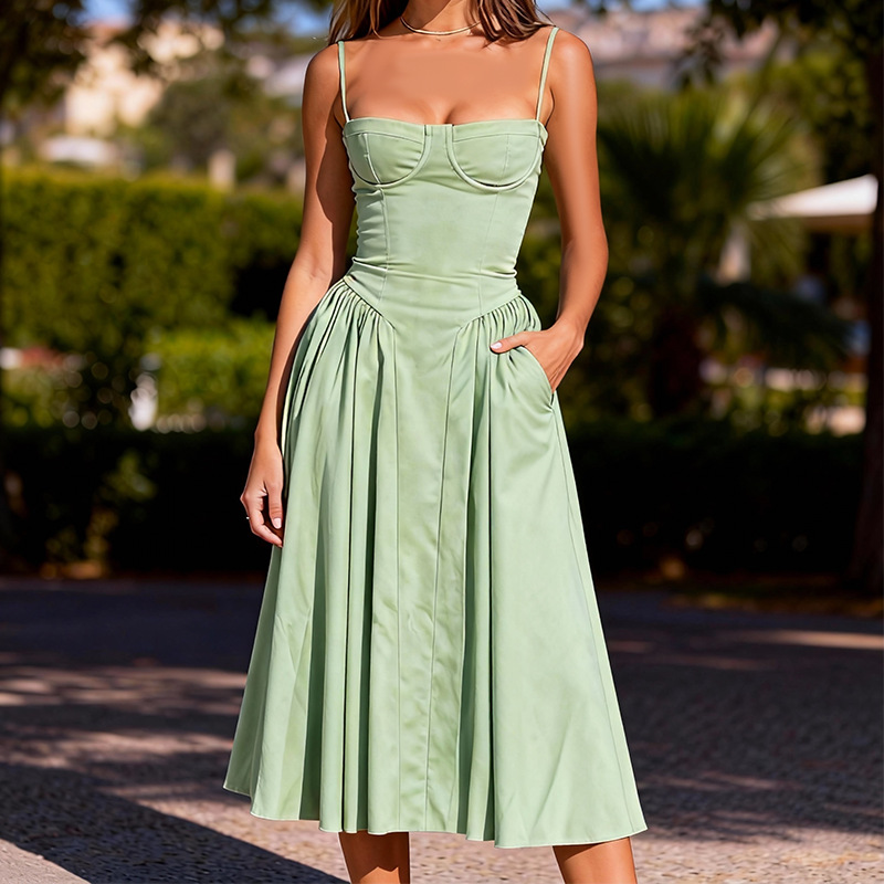 Heidi | Women’s Wedding Guest Elegant Corset Midi Dress