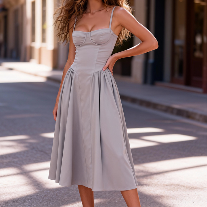 Heidi | Women’s Wedding Guest Elegant Corset Midi Dress