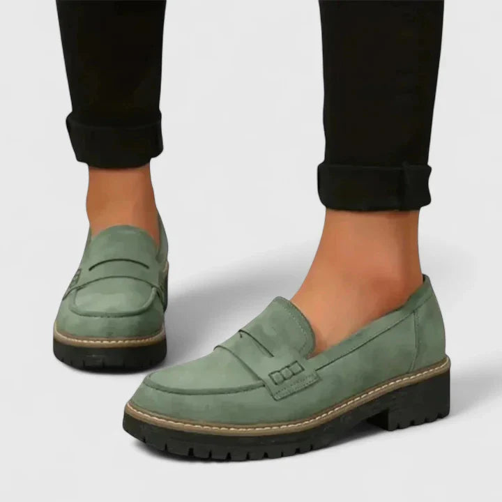 Anna | Womens Slip On Chunky Loafer Shoes