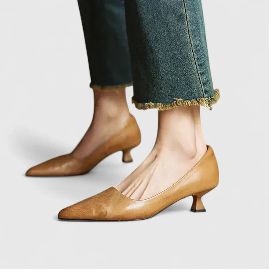 Lily | Womens Pointed Toe Low Heel Pumps Shorts