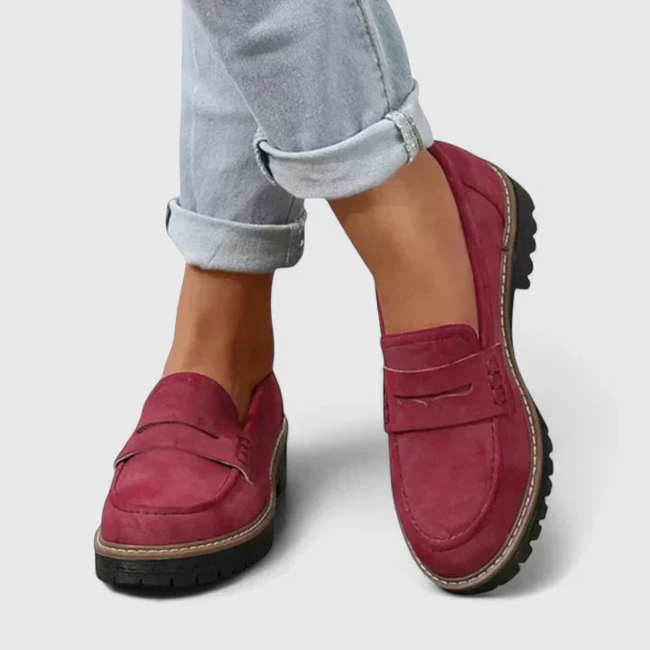 Anna | Womens Slip On Chunky Loafer Shoes