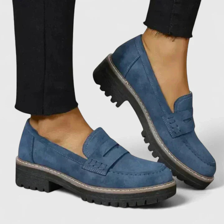Anna | Womens Slip On Chunky Loafer Shoes