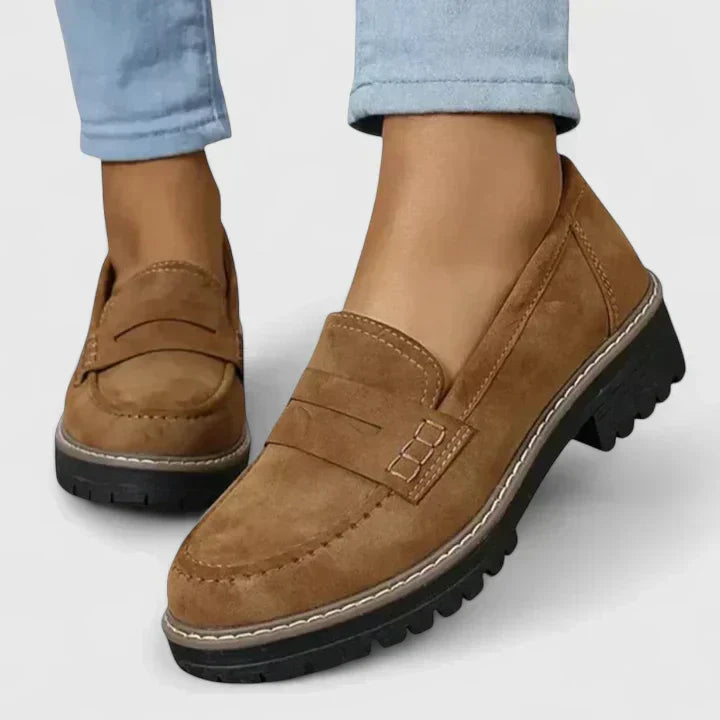 Anna | Womens Slip On Chunky Loafer Shoes