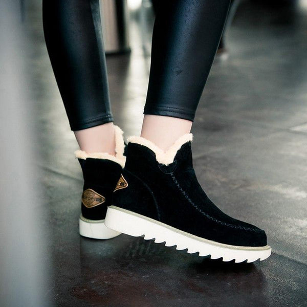 Bella | Women's Slip On Ankle Platform Stitch Detail Boots