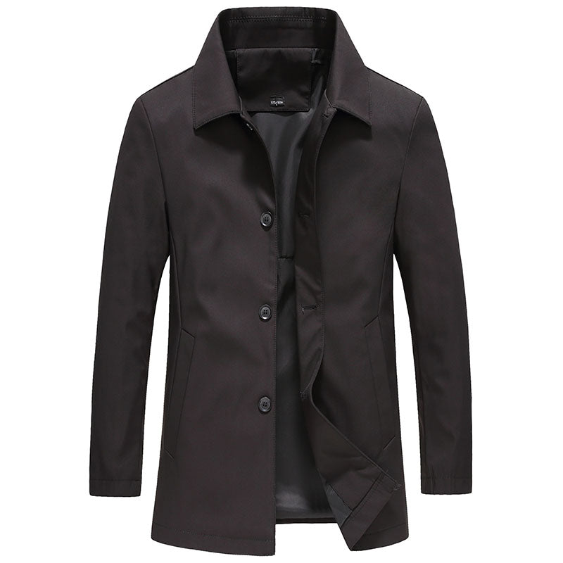 Adam | Men's Casual Slim Fit Long Jacket with Button Closure