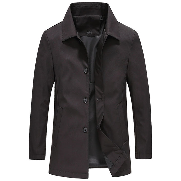 Adam | Men's Casual Slim Fit Long Jacket with Button Closure