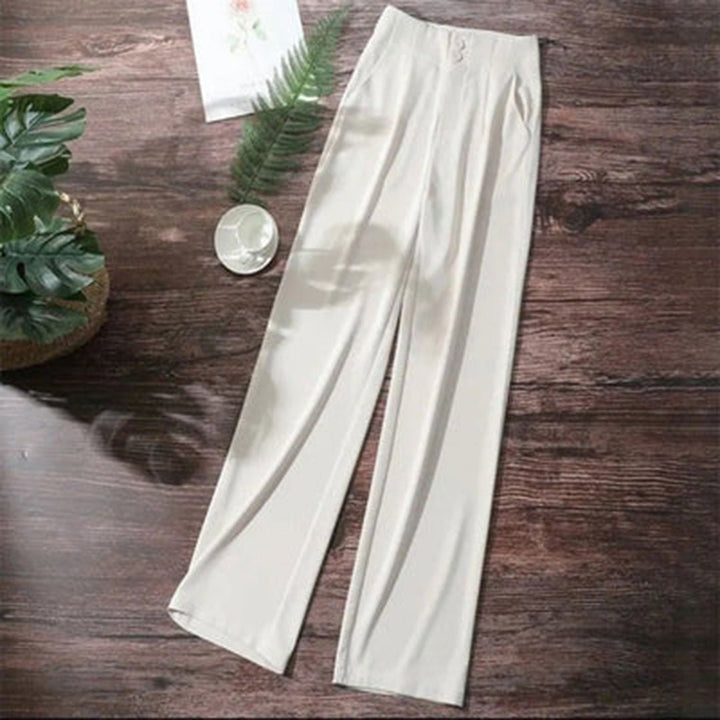 Linen Wide Leg Trousers High-Waisted Lightweight Breathable