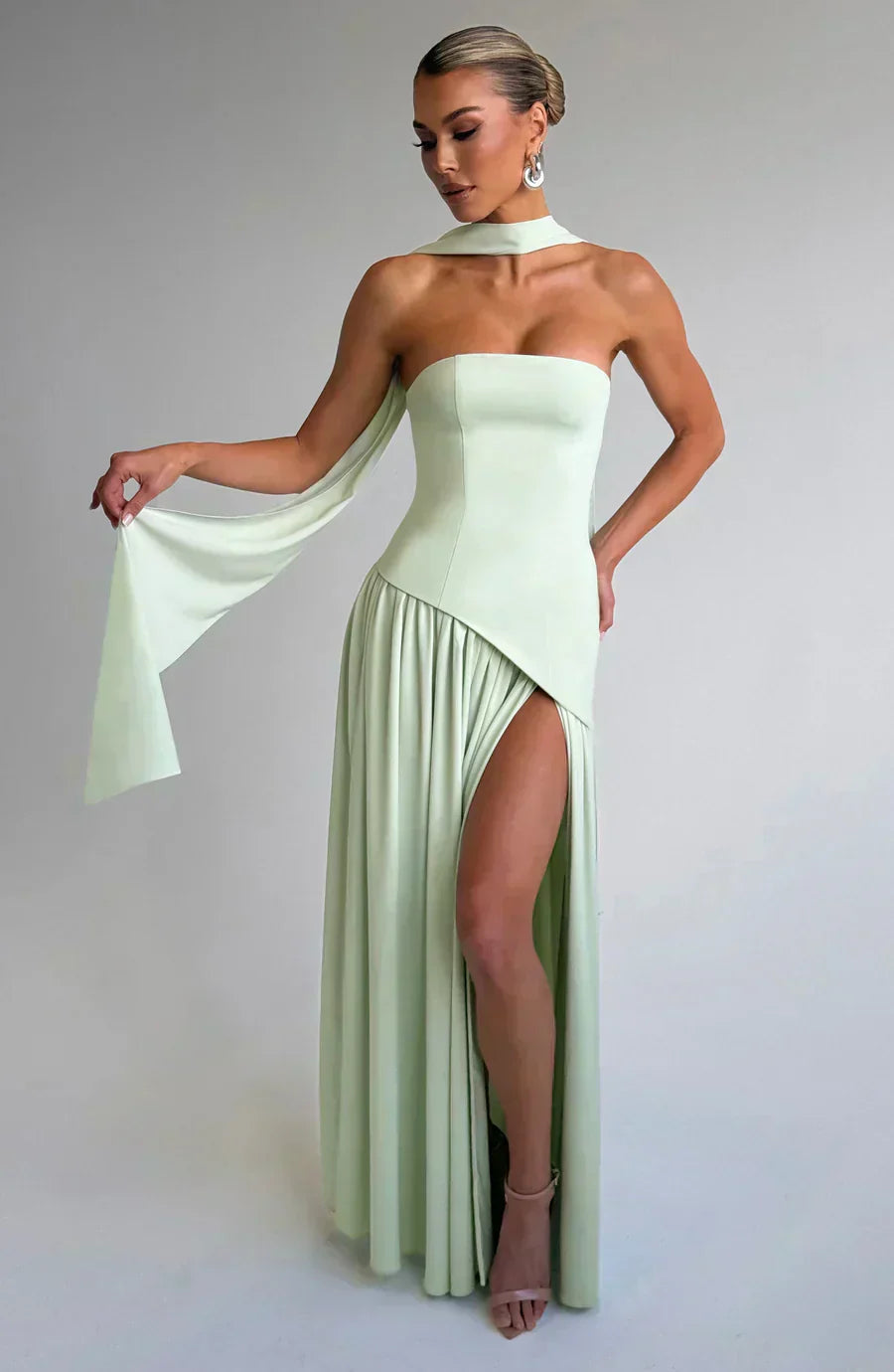 Julia | Women Wedding Guest Asymmetric Maxi Dress
