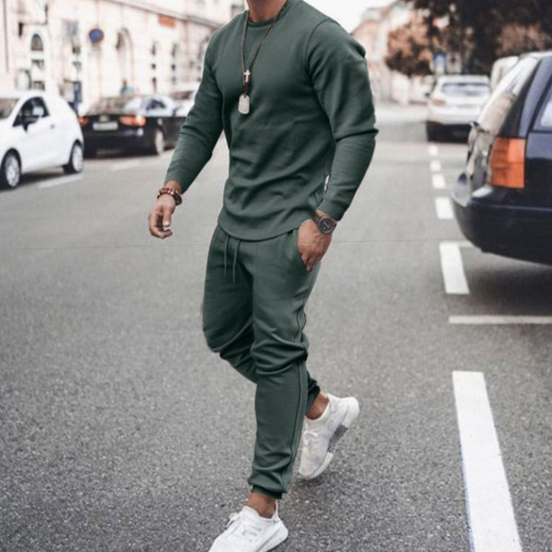 Men's Casual Long-Sleeve Two Piece Tracksuit Jogger Set