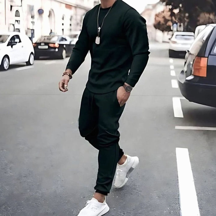 Men's Casual Long-Sleeve Two Piece Tracksuit Jogger Set
