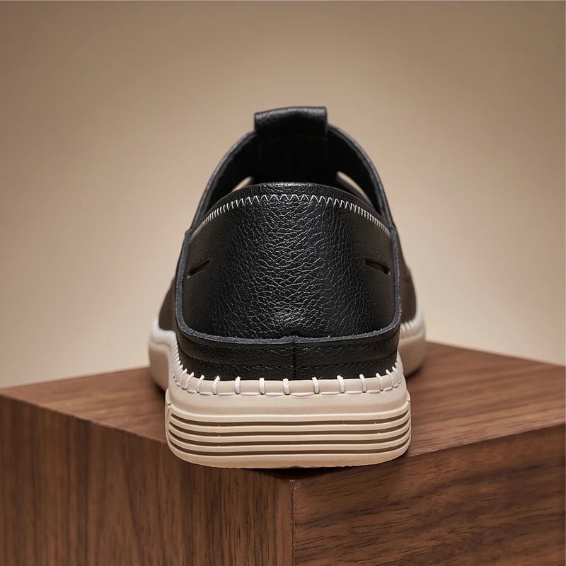 Men's Fisherman Sandals Genuine Leather Slip-On Brown