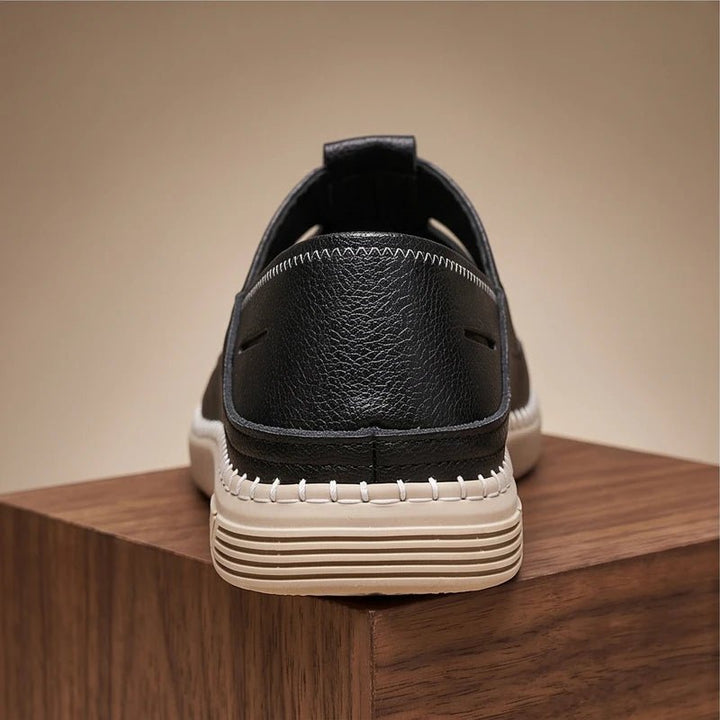 Men's Fisherman Sandals Genuine Leather Slip-On Brown