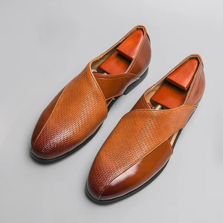 Men's Fisherman Sandals Genuine Leather Woven Cross-Strap