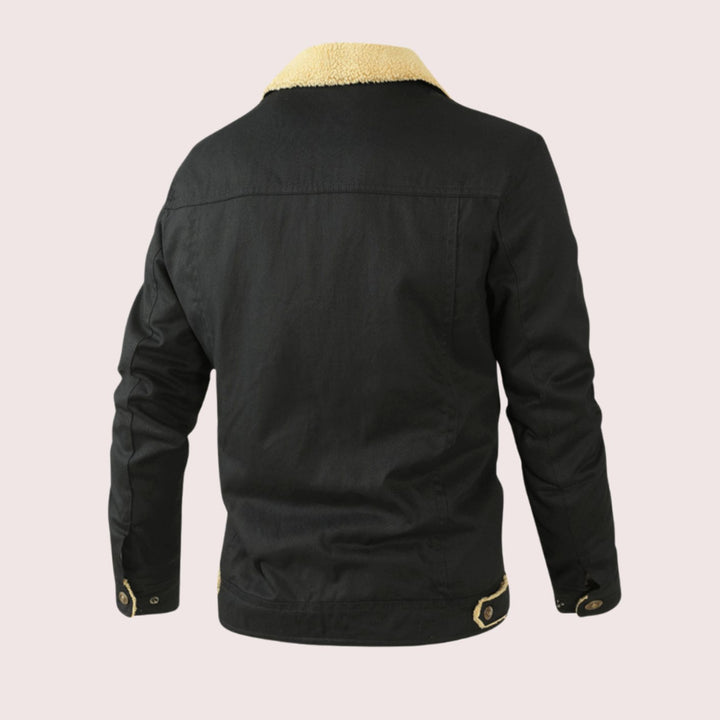 Men's Fleece-Lined Sherpa Collar Casual Jacket