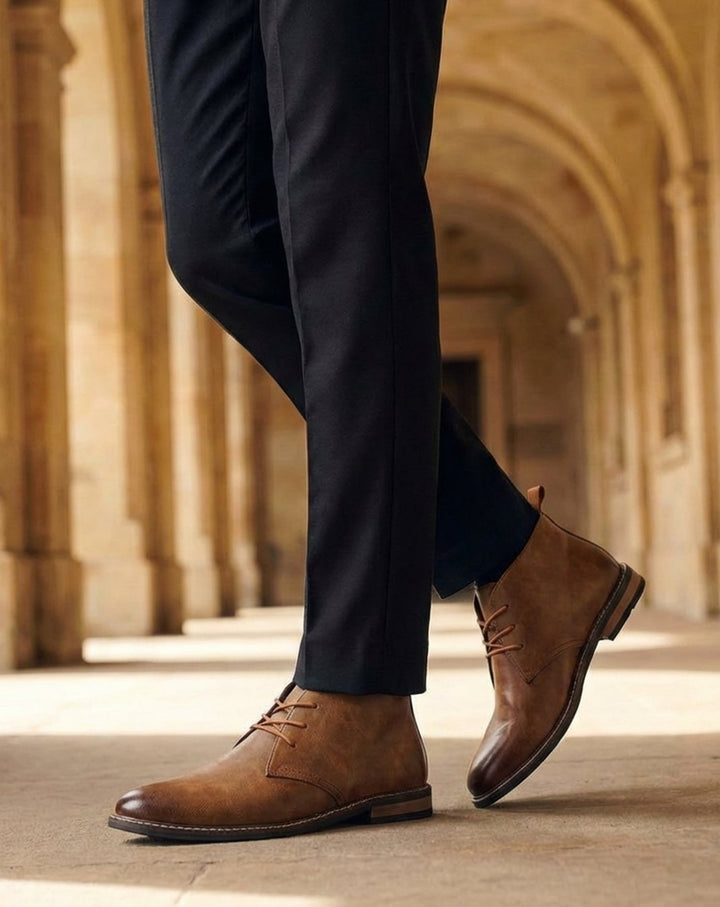 Men's Full-Grain Leather Lace-Up Chukka Boots
