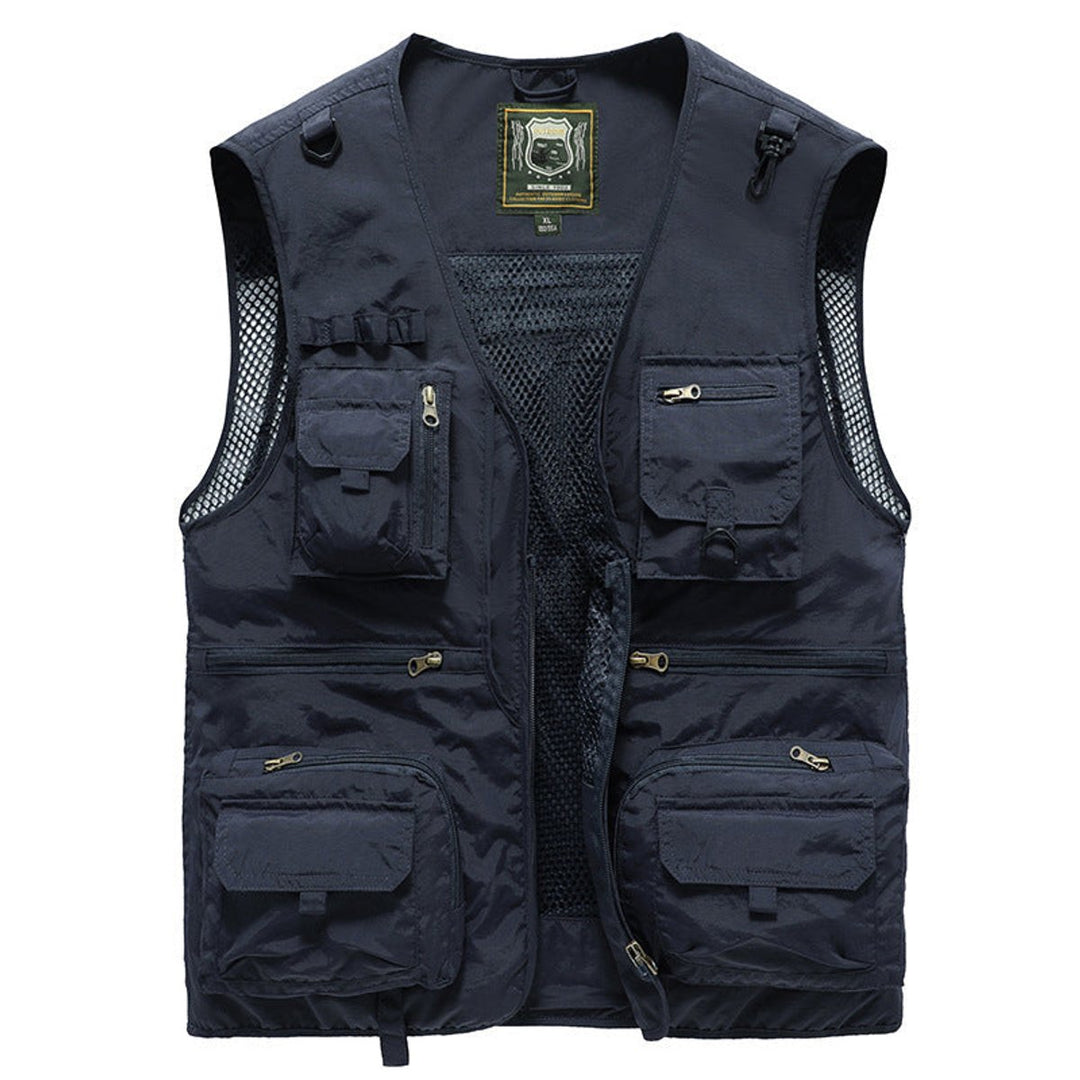 Mens Gilet Multi-Pocket Lightweight Outdoor Fishing Vest
