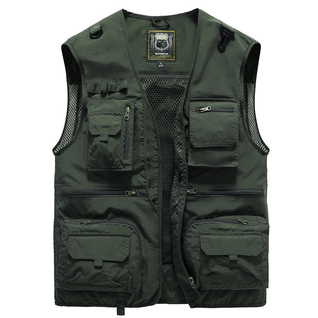 Mens Gilet Multi-Pocket Lightweight Outdoor Fishing Vest