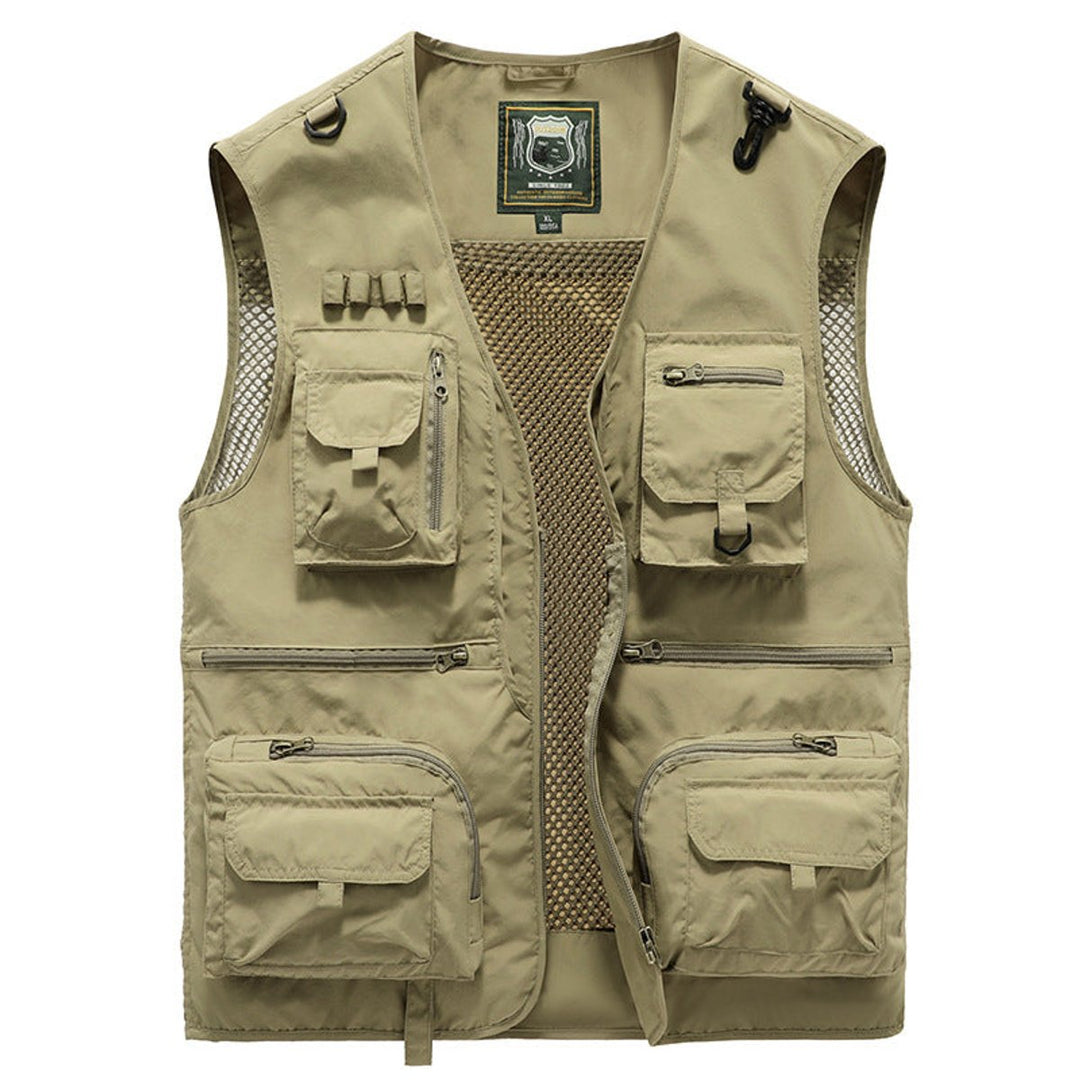 Mens Gilet Multi-Pocket Lightweight Outdoor Fishing Vest