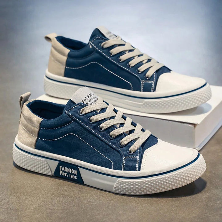 Men's Lace-Up Canvas Low-Top Casual Trainers