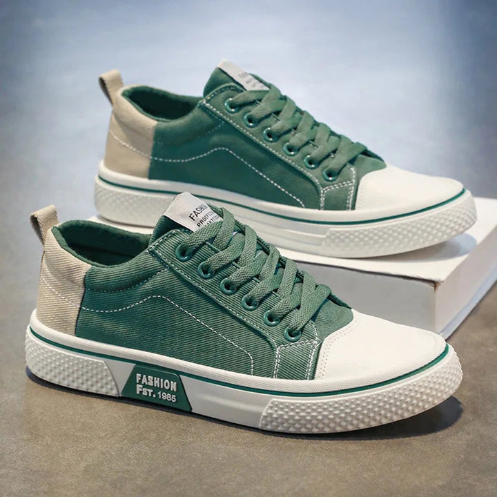 Men's Lace-Up Canvas Low-Top Casual Trainers
