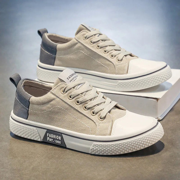 Men's Lace-Up Canvas Low-Top Casual Trainers