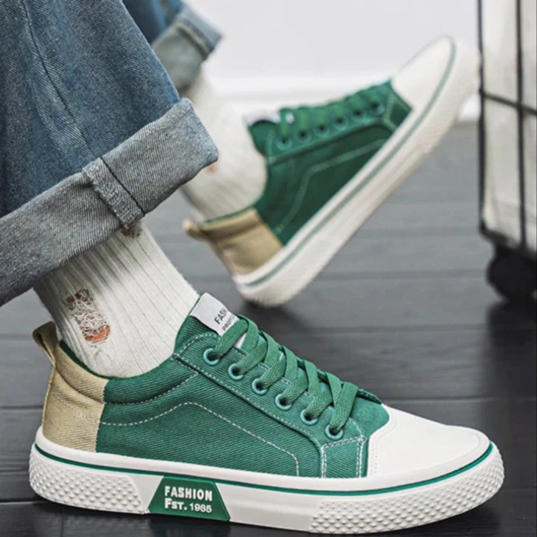 Men's Lace-Up Canvas Low-Top Casual Trainers