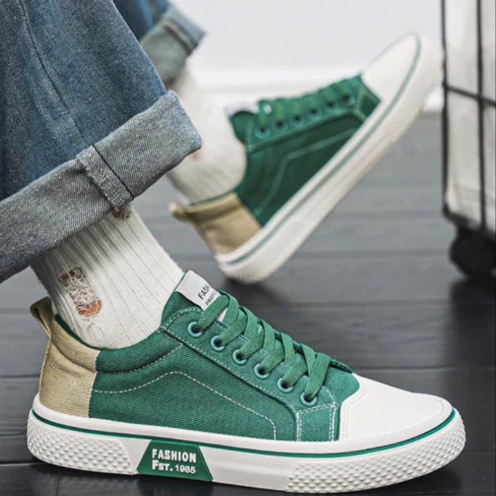 Men's Lace-Up Canvas Low-Top Casual Trainers