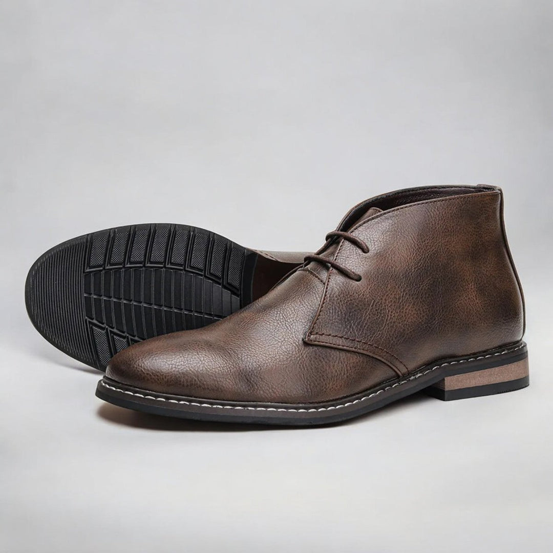 Men's Lace-Up Chukka Boots Ankle Faux Leather