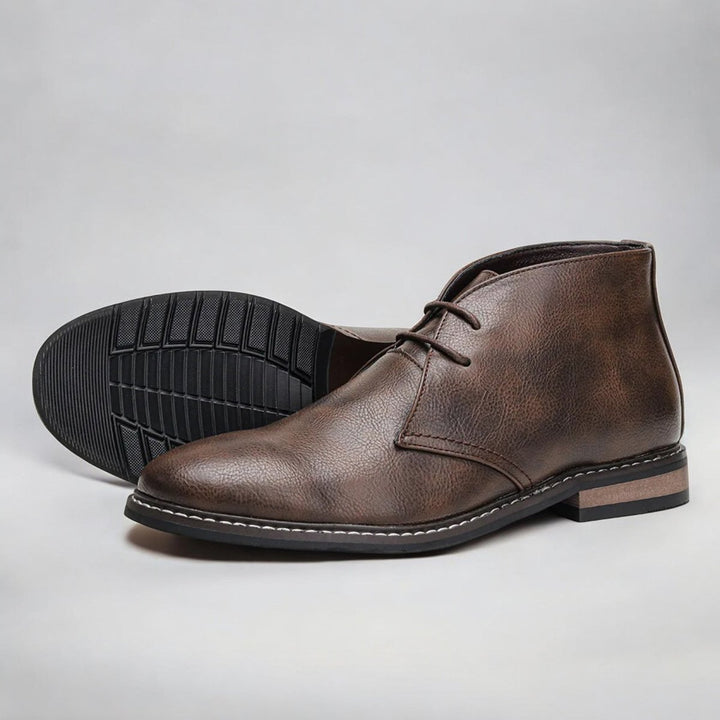 Men's Lace-Up Chukka Boots Ankle Faux Leather
