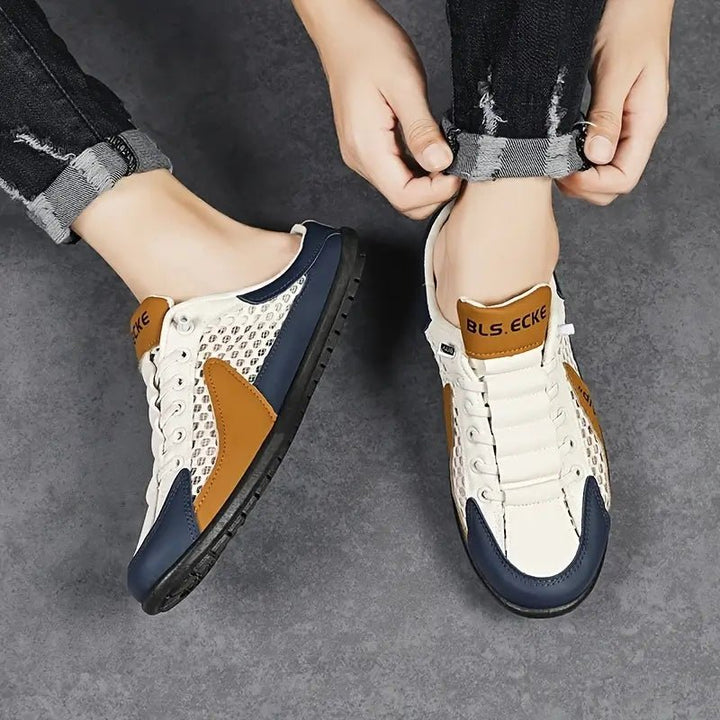 Men's Lace-Up Half-Shoe Backless Slip-On Trainers