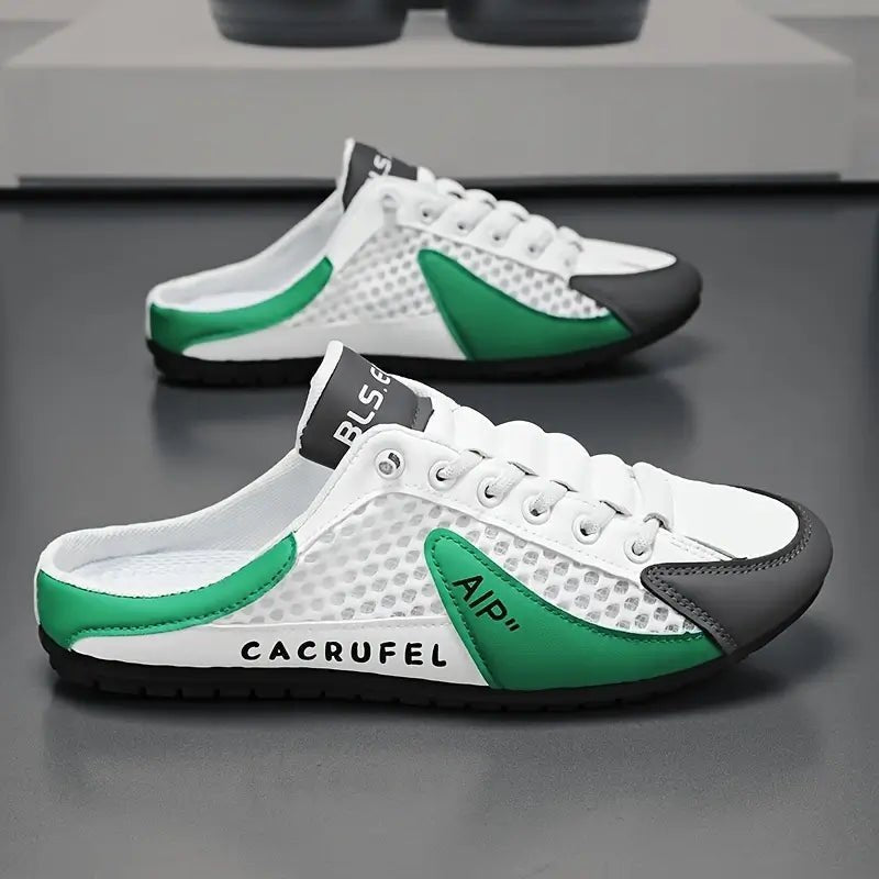 Men's Lace-Up Half-Shoe Backless Slip-On Trainers