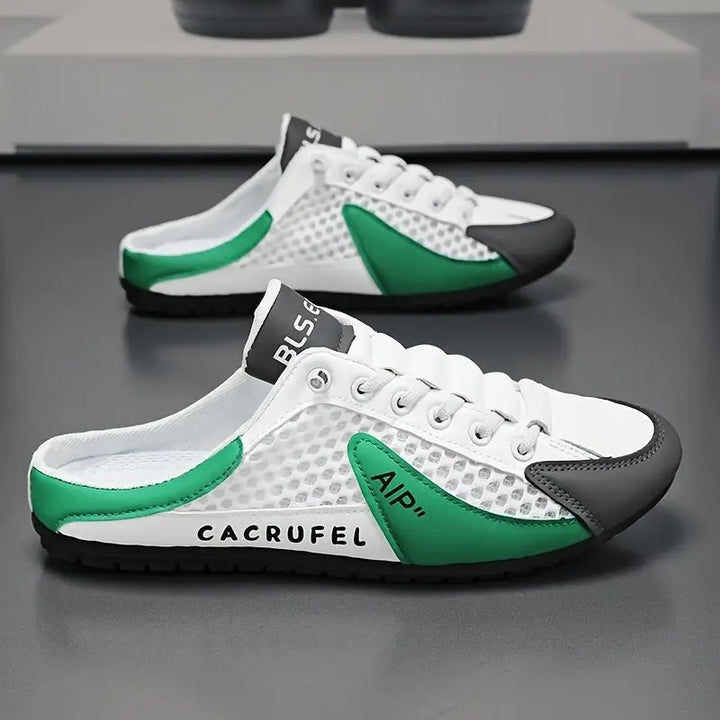 Men's Lace-Up Half-Shoe Backless Slip-On Trainers